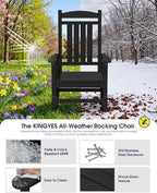 Oversized Outdoor Rocking Chairs Set of 6, HDPE Porch Rocker - Image 4
