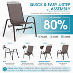 24.4" Wide Outdoor Stackable Chairs Set of 8 | Stacking Patio Chairs - Image 7