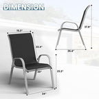 Amopatio Patio Chairs Set of 6, Stackable Outdoor Dining Chairs - Image 3