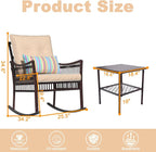 DECMICO 3-Piece Patio Furniture Set, Wicker Rocking Chairs - Image 3