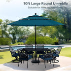 PHI VILLA 10ft Outdoor Patio Umbrellas, 3 Tier Vented Table Umbrella, Cyan | - Image 9