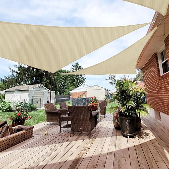Patio Paradise 6' x 6' x 6' Sun Shade Sail Triangle Canopy Shade Cloth Fabric by Patio