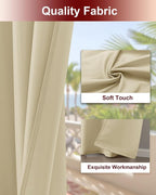 Grommet Outdoor Curtains for Patio Waterproof 8 Pcs 54x95 In Cream | - Image 4