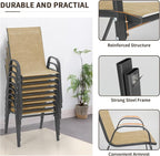 Patio Chairs Set of 8, Outdoor Dining Chairs - Image 5