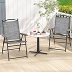 GIANTEX Set of 4 Patio Folding Chairs, Outdoor Patio Dining Chairs w/Armrest - Image 8