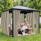 Outdoor Curtains for Patio Waterproof 6 Panels, Porch Sun Shade | Weatherproof - Image 4