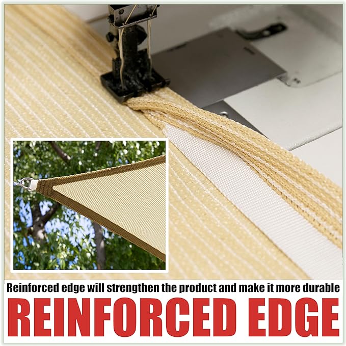 Royal Shade 8' x 16' Sand Beige Rectangle Square Sun Shade Sail Order to Make - Image 5