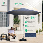 JEAREY 9FT Outdoor Patio Umbrella, Market Umbrella - Image 3