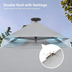 10'x10' Outdoor Gazebo with LED Lights, Metal Heavy Duty Patio Canopy Tent with - Image 7