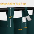 Easy-Going Outdoor Patio Curtains 2 Panels, 54x84 inch, Teal | Privacy - Image 2
