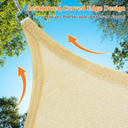 Shade&Beyond Custom Sun Shade Sail 9'x12'x15' Triangle Sun Sail Shades Patio UV - Image 5