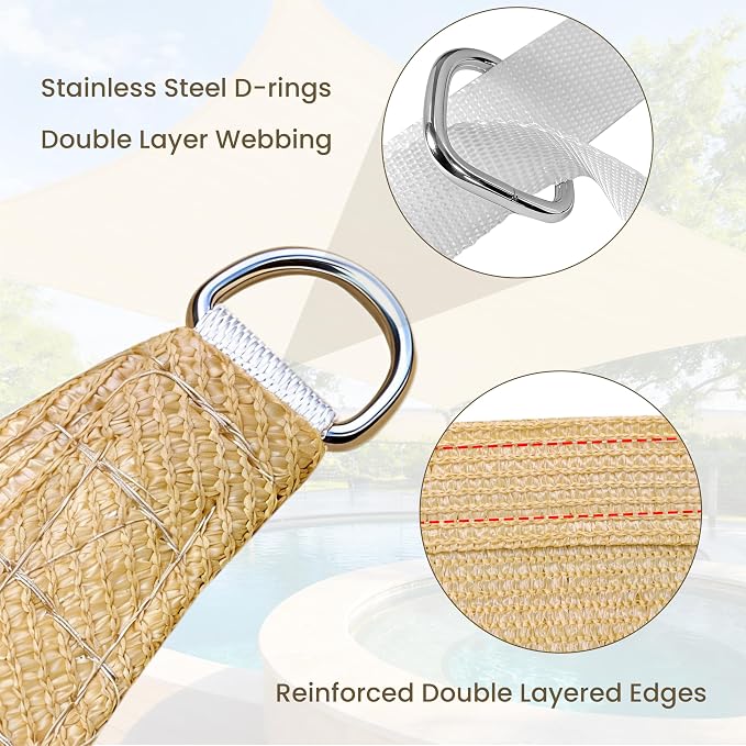 16' x 16' x 16' Triangle Sun Shade Sail - Image 7