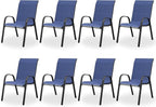 Patio Dining Chairs Set of 8, Outdoor High Stacking Chairs，Breathable Fabric by VonzoyHome