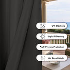 BONZER Outdoor Curtains for Patio Waterproof Thick Privacy | Grommet Light - Image 4