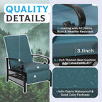 Incbruce 3 Pieces Outdoor Lounge Recliner Set, 2 Adjustable Metal Recliner Sofa - Image 5