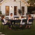 Pellebant Stackable Outdoor Patio Dining Chairs Set of 2 | Aluminum Armless - Image 2