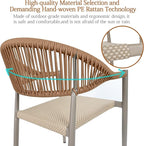 TWT Patio Dining Chairs Outdoor Stackable - Image 8
