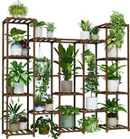 Bamworld Large Hanging Plant Stand Indoor Tall Plant Shelf Outdoor 14 Pots | - Image 7