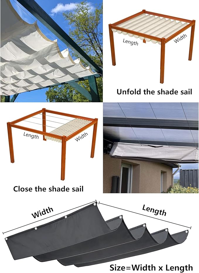 Retractable Waterproof Wave Awning Cover 6' x 11' - Image 5