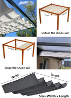 Retractable Wave Shade Cloth Waterproof 3' x 24' Sun Shade Sail Waterproof - Image 5