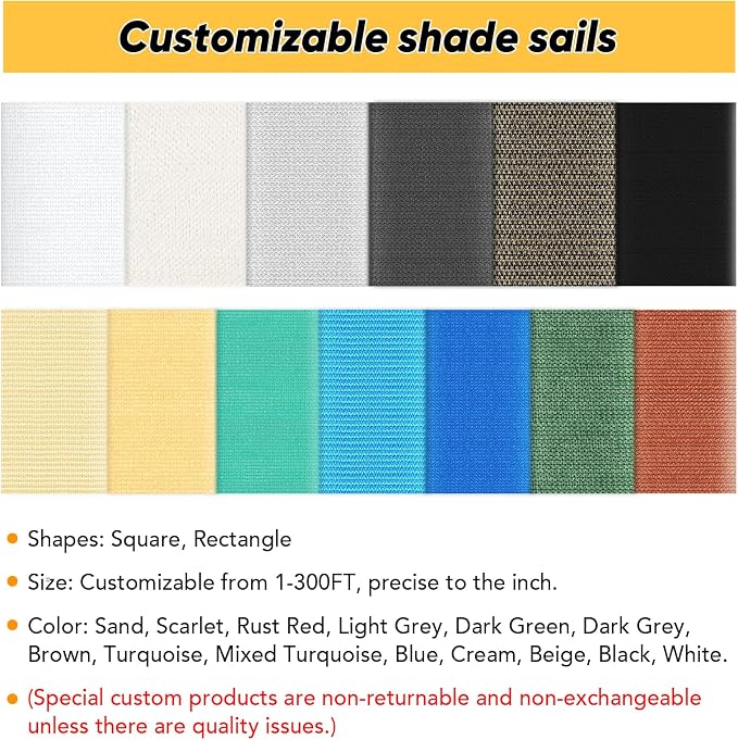 Shade&Beyond 10'x24' Sun Shade Sail Canopy Rectangle, UV Block Breathable Black - Image 7