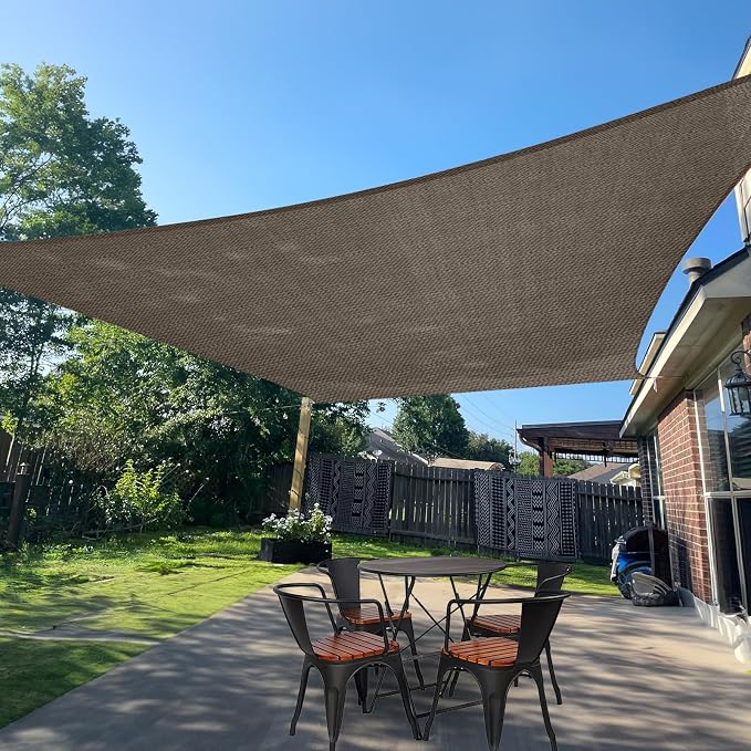 Sun Shade Sail 11'x19' Brown Rectangle Shade Cover Custom Size | 95% UV Block by SUNLAX