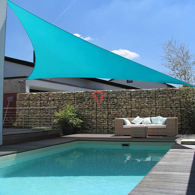 Patio Paradise 13' x 13' x 12'10" Sun Shade Sail Triangle Canopy, Permeable - Image 4