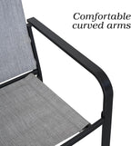 Anmutig Stackable Outdoor Dining Chairs Set of 6, Textilene Fabric, Breathable - Image 5