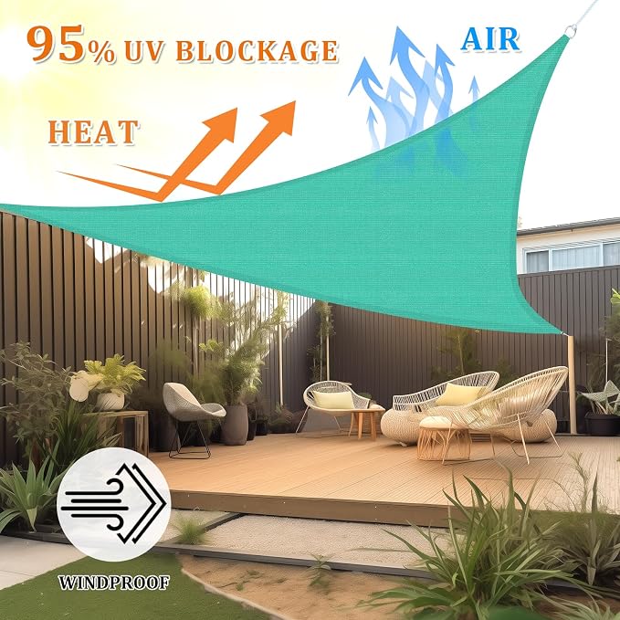 Shade&Beyond Custom Sun Shade Sail 13'X17'X21.4'Triangle Sun Sail Shades Patio - Image 2