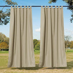 NICETOWN Patio Curtains Outdoor Waterproof 84 inch Long 4 Panels, Tab Top by NICETOWN