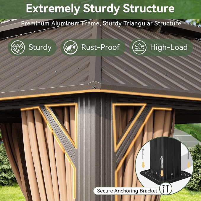 Aoxun Gazebo 20x12 Hardtop Gazebo - Image 5
