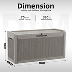 70 Gallon Outdoor Deck Box, Resin Waterproof Storage Box - Image 5