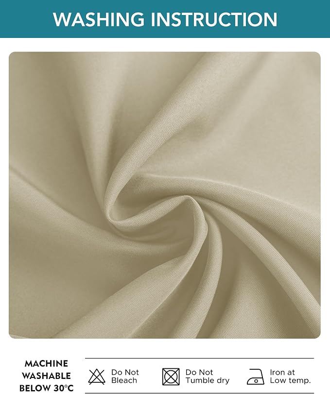 Windproof Outdoor Curtains for Patio Waterproof 6 Pcs 54x95 In Cream | Grommet - Image 7