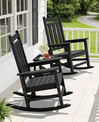 Oversized Outdoor Rocking Chair Set of 4, HDPE Patio Rockers - Image 2