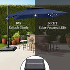 Best Choice Products 9x12ft LED Cantilever Patio Umbrella w/Base Included & - Image 6