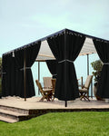 Grommet Outdoor Curtains for Patio Waterproof 8 Pcs 54x84 In Black | by HolidayIdeas