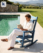 Oversized Outdoor Rocking Chairs Set of 6, HDPE Porch Rockers - Image 9