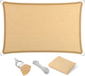 Eden's Decor Straight Flat-Edged Sun Shade Sail Rectangular 10' x 17' Beige by EdensDecorInc
