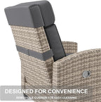 GarveeLife Outdoor Recliner Chair, PE Wicker Lounge Chair - Image 7