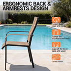 Patio Dining Chairs Set of 4, All-Weather High Back Textilene Stackable Chairs - Image 4