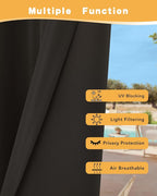 Outdoor Curtains for Patio Waterproof 2 Pcs 54x120 Inch Chocolate | Poolside - Image 3