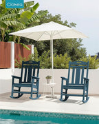 Oversized Outdoor Rocking Chairs Set of 6, 380lbs Heavy-Duty Large Patio Rocker - Image 2