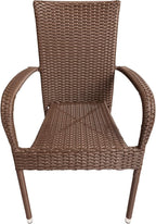 Patio Sense 62664 Morgan Outdoor Wicker Stacking Chairs, Powder-Coated Steel - Image 10