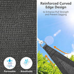 12 'x 12' x 12' Triangle Sun Shade Sail, 185 GSM HDPE, Dark Grey | 95% UV block - Image 3