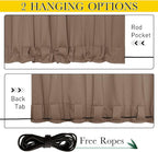NICETOWN 2 Panels Outdoor Curtains Waterproof Bottom Fixed W46xL90 Tan | - Image 4
