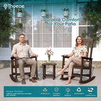 THOEOE Outdoor Rocking Chairs Set of 4, Oversized Patio Rocking Chair | HDPE - Image 2