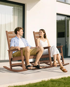 SERWALL Outdoor Rocking Chair Set of 6, Oversized HDPE Rocker, All Weather - Image 2