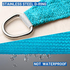 Sun Shade Sail 8' x 8' Turquoise Blue Square Shade Cover | Outdoor sun shade - Image 6