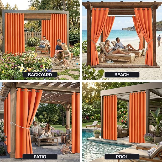 Outdoor Patio Curtain Waterproof Darkening Thermal Insulated Indoor Curtains - Image 9