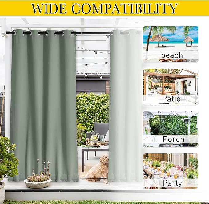 NICETOWN 2 PCs Waterproof Outdoor Curtains - Image 6